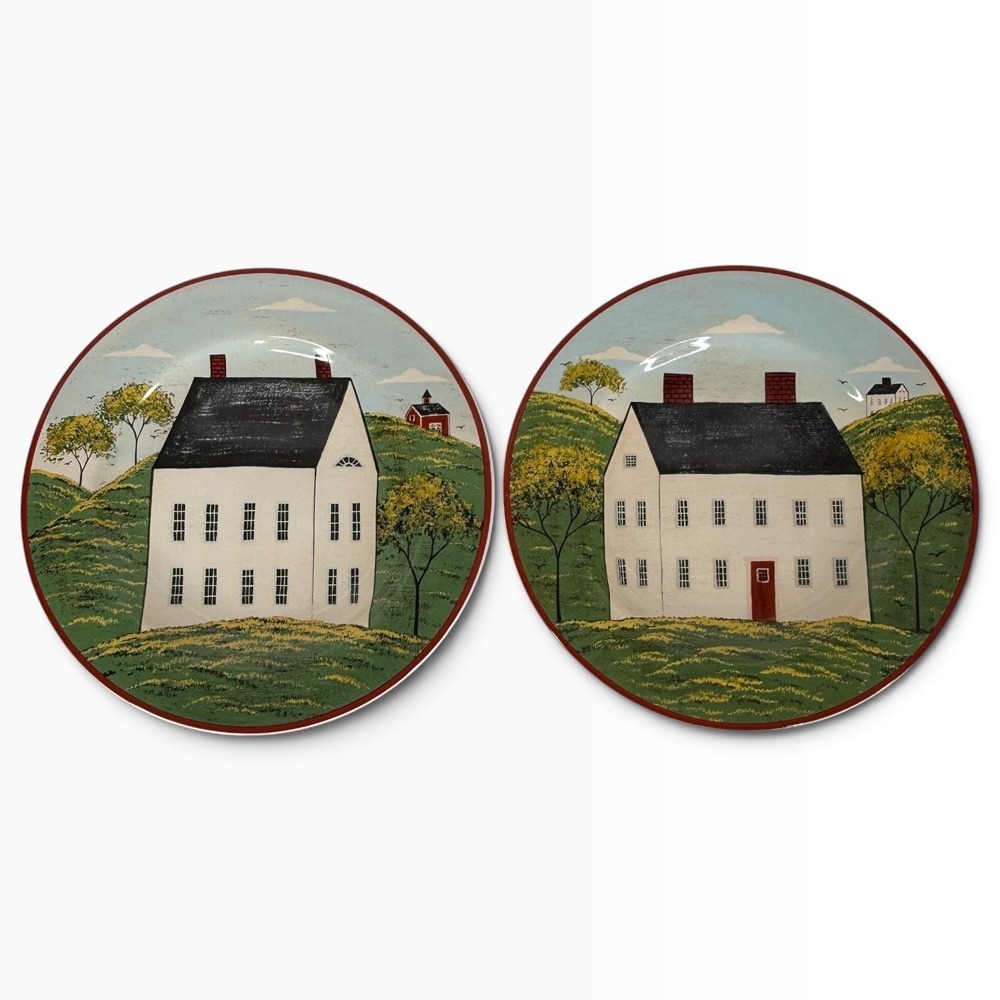 Warren Kimble Bandon House Country Life Salad Plate Set of 2 By Sakura 8.25" VTG